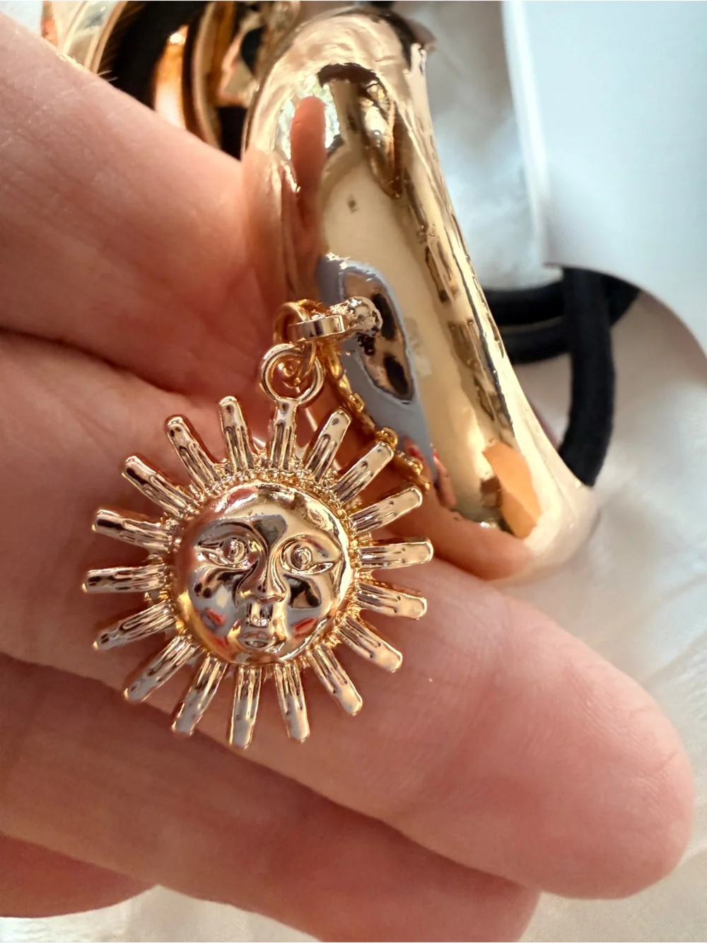 Pink Lily Celestial Hair Bands with Gold-Color Charms